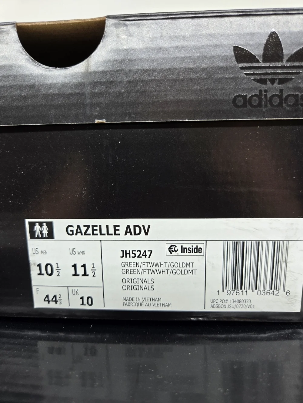 adidas Men's Gazelle ADV JH5247 Green White Shoes Size 10.5 New